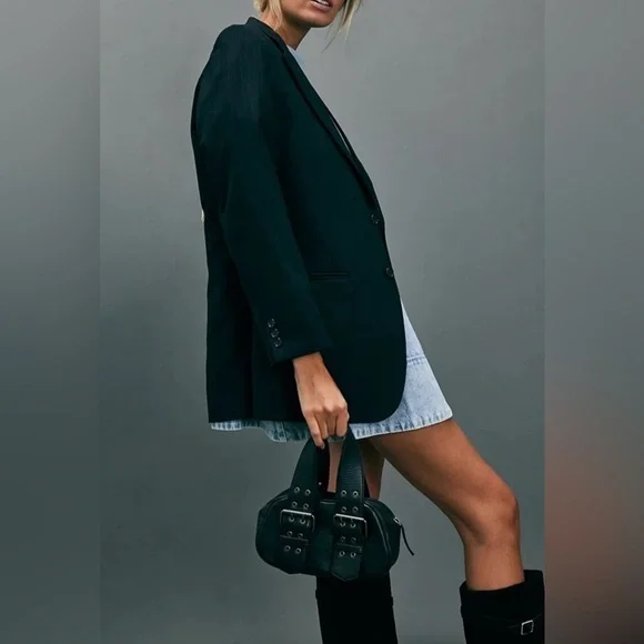 NWOT Free People, Say Yes Leather Bag, In Purple - Picture 4 of 6